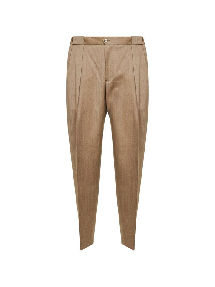 Pantaloni Portobello beige plissé 