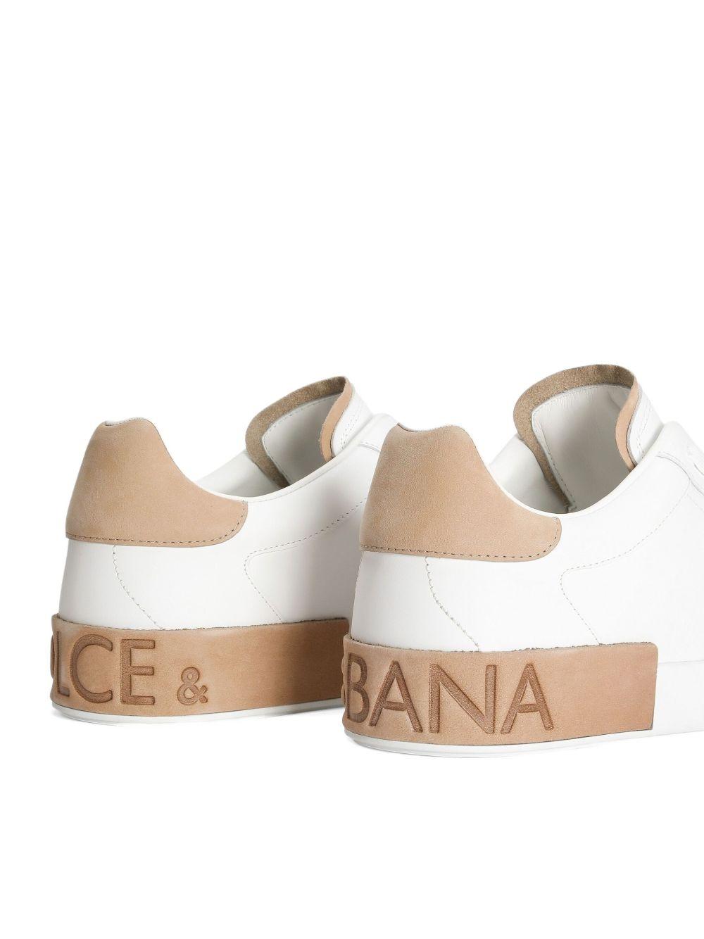 Sneakers Portofino bianche in pelle con rinforzo a contrasto 