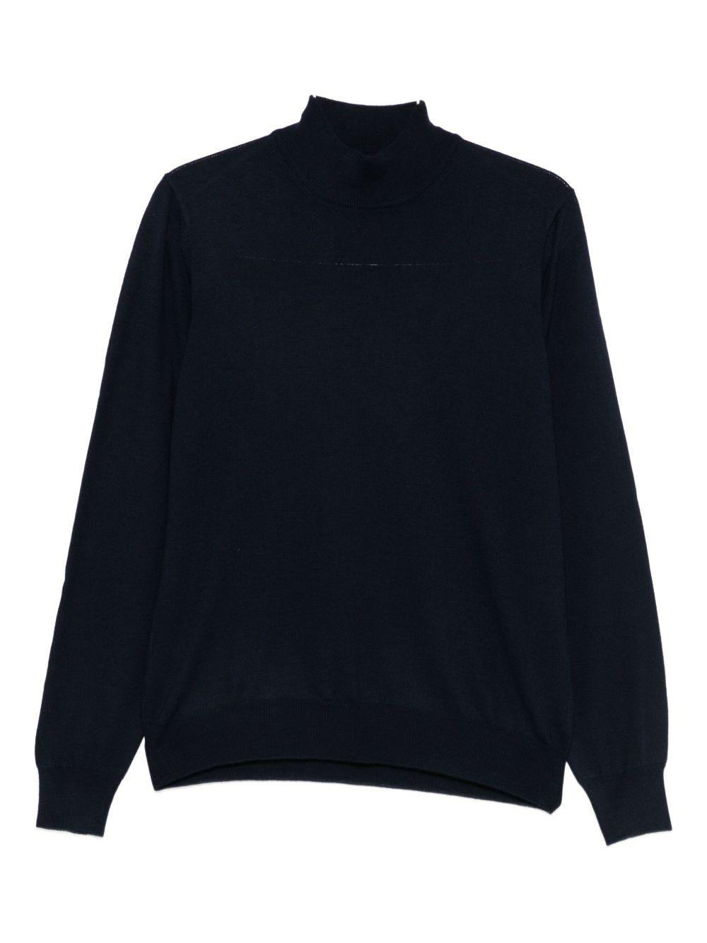 Maglione a collo alto blu 