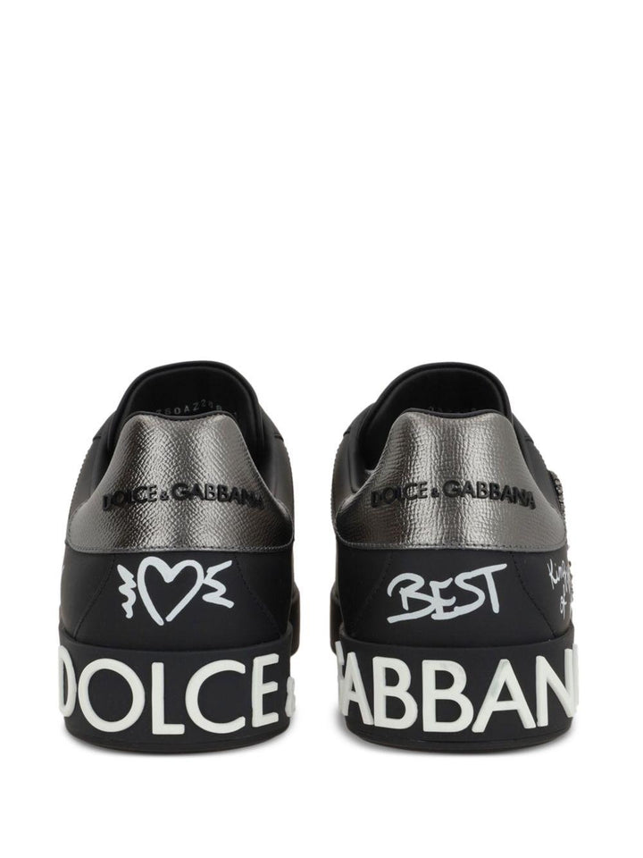 Sneaker Portofino nera crown 