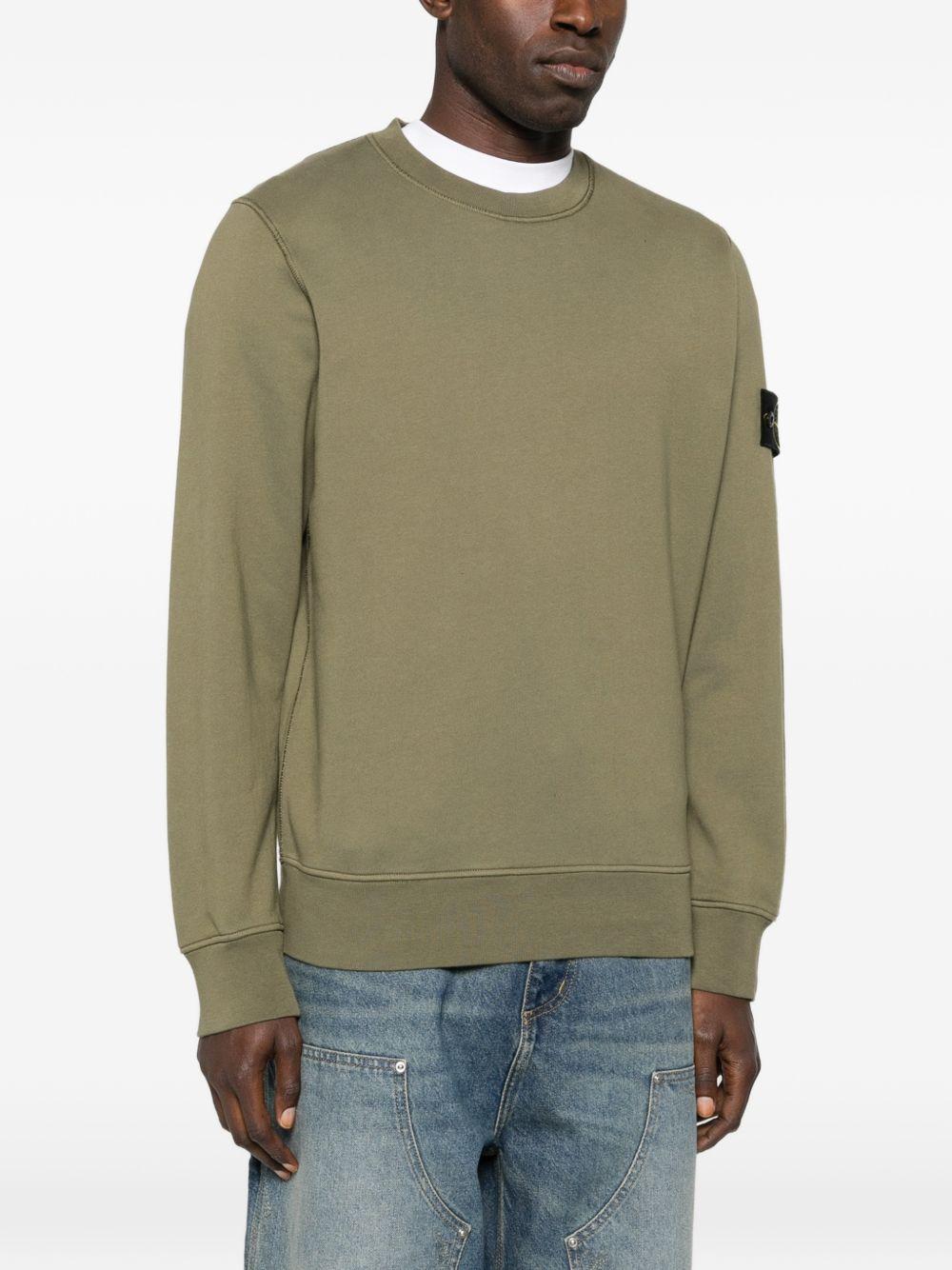 Felpa girocollo verde militare 