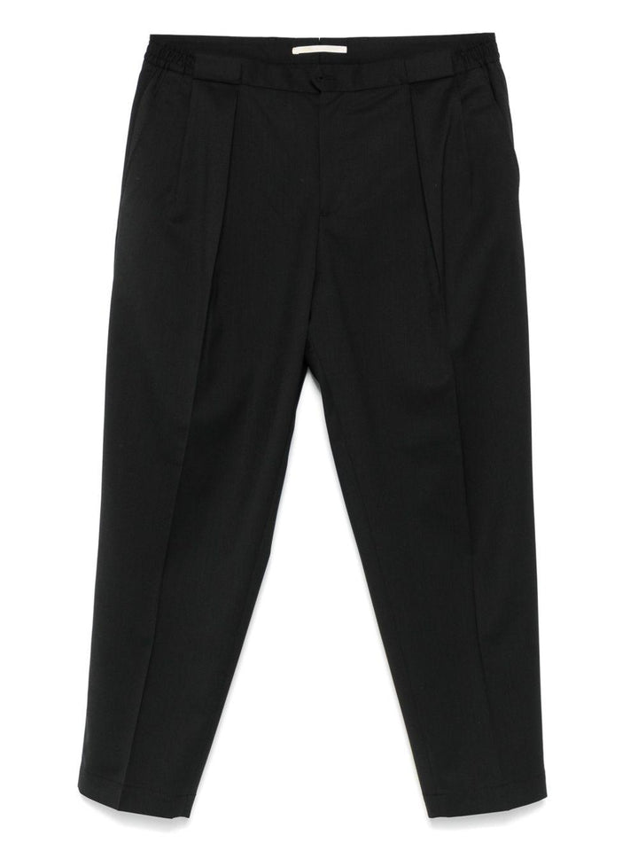 Pantaloni neri con pieghe frontali Portobello 
