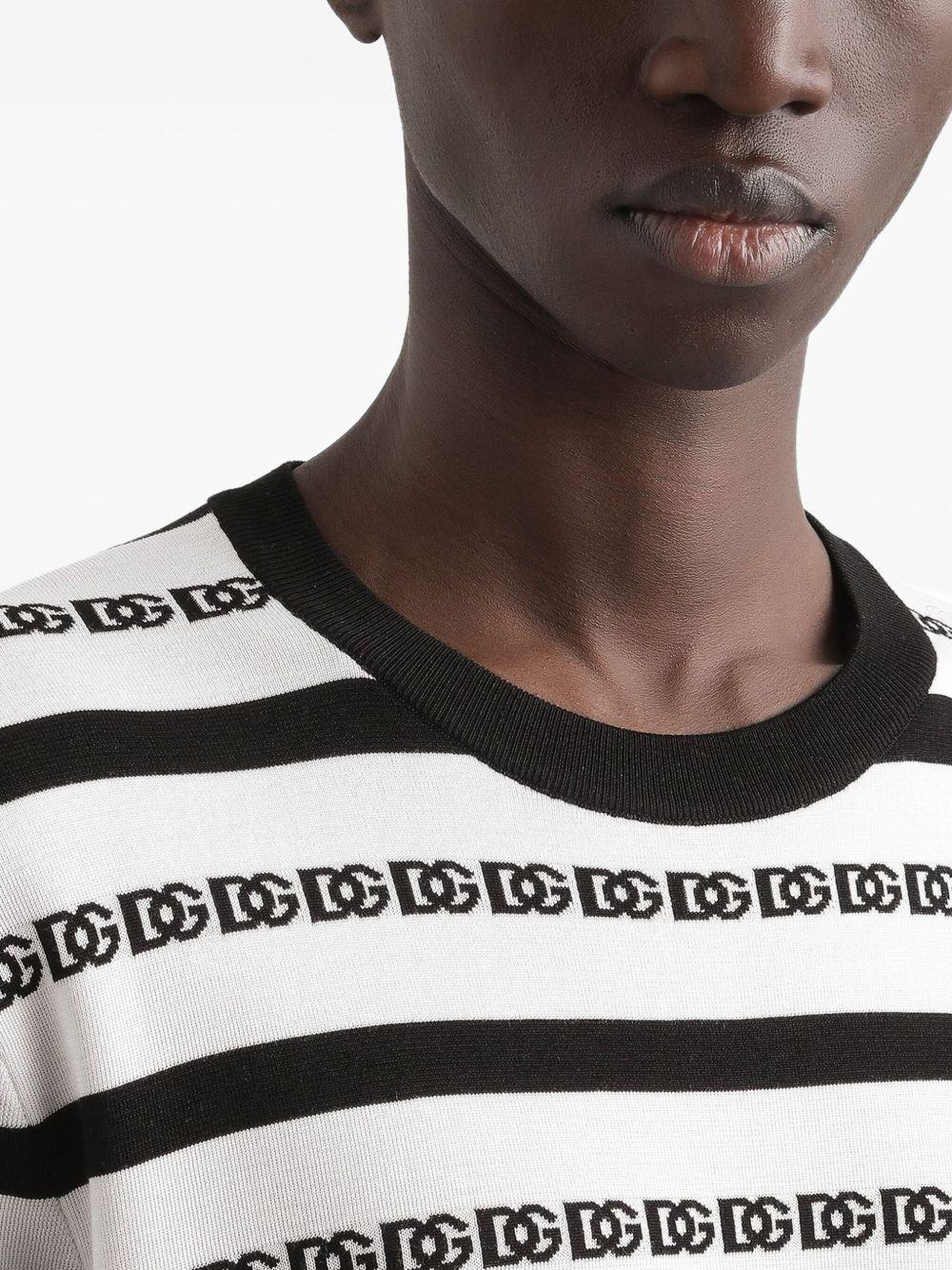 T-shirt bianca in seta con logo all-over 
