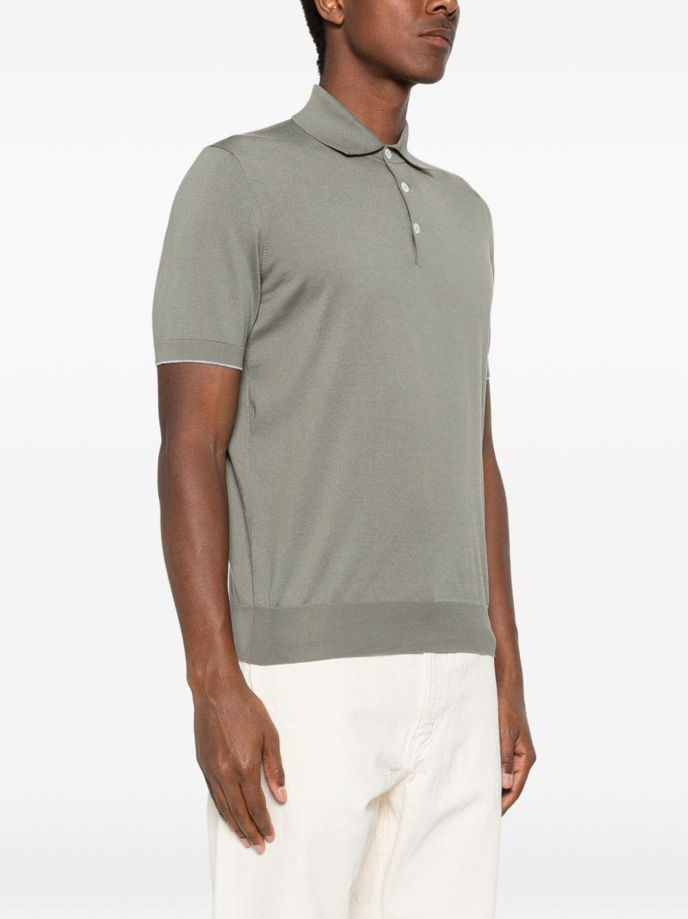 Polo grigio oliva in cotone 