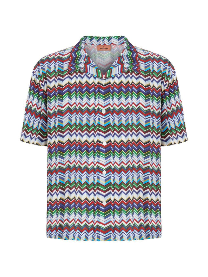 Camicia con stampa a zigzag dark 