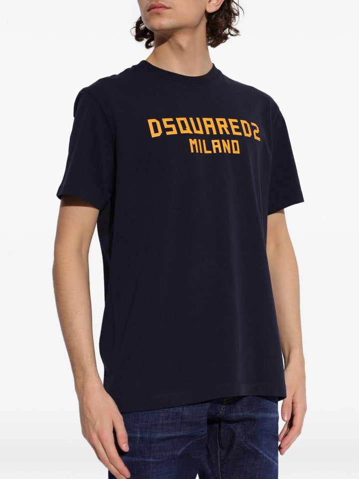 T-shirt blu navy con logo 