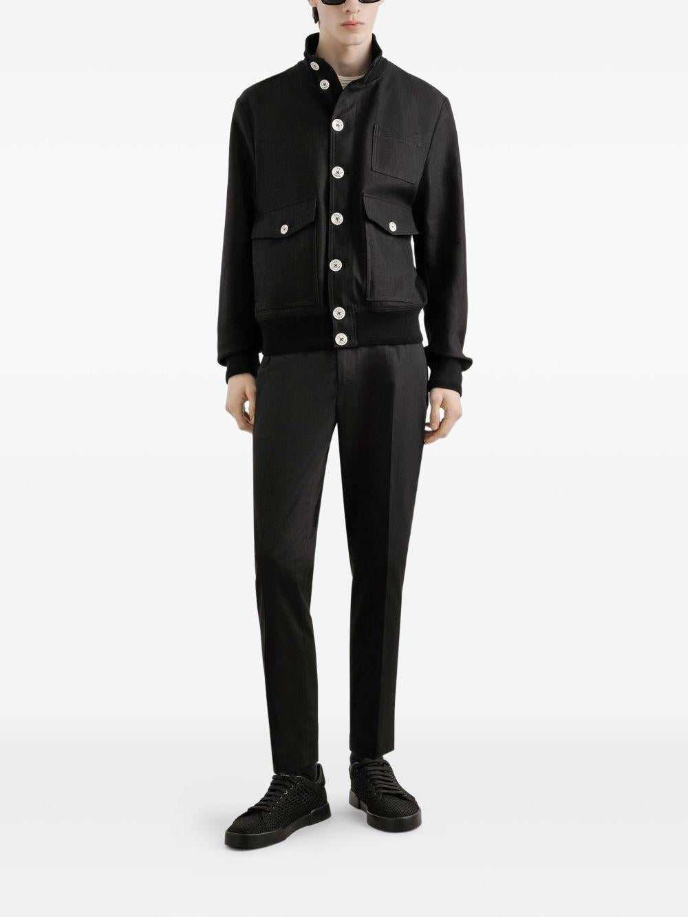 Pantaloni neri in gabardine 