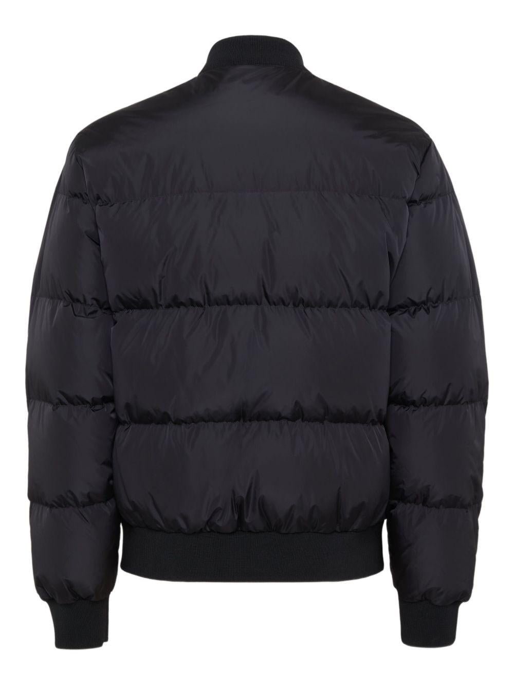 Giacca bmber nera imbottita con zip e logo 
