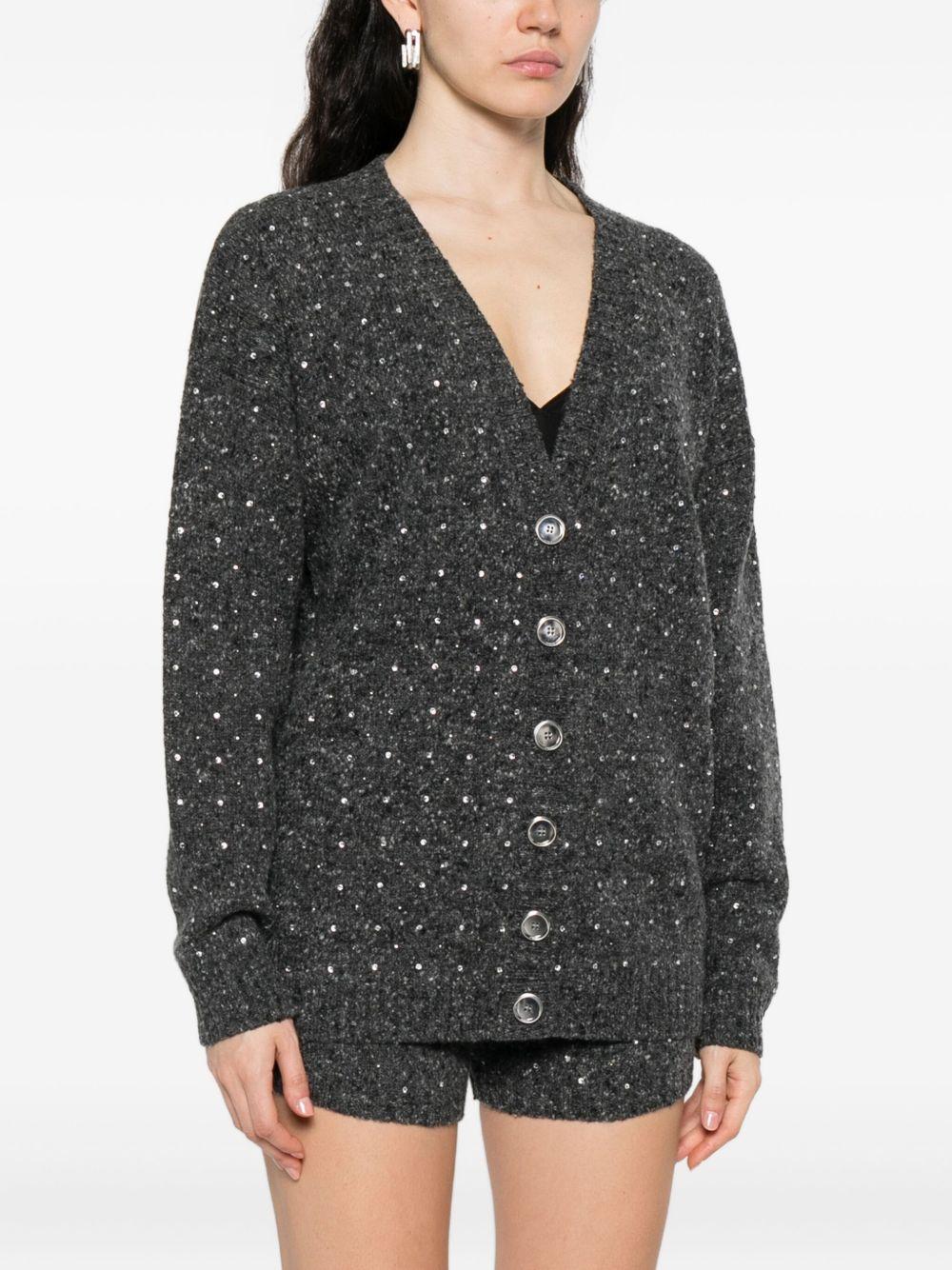 Cardigan crop con strass 