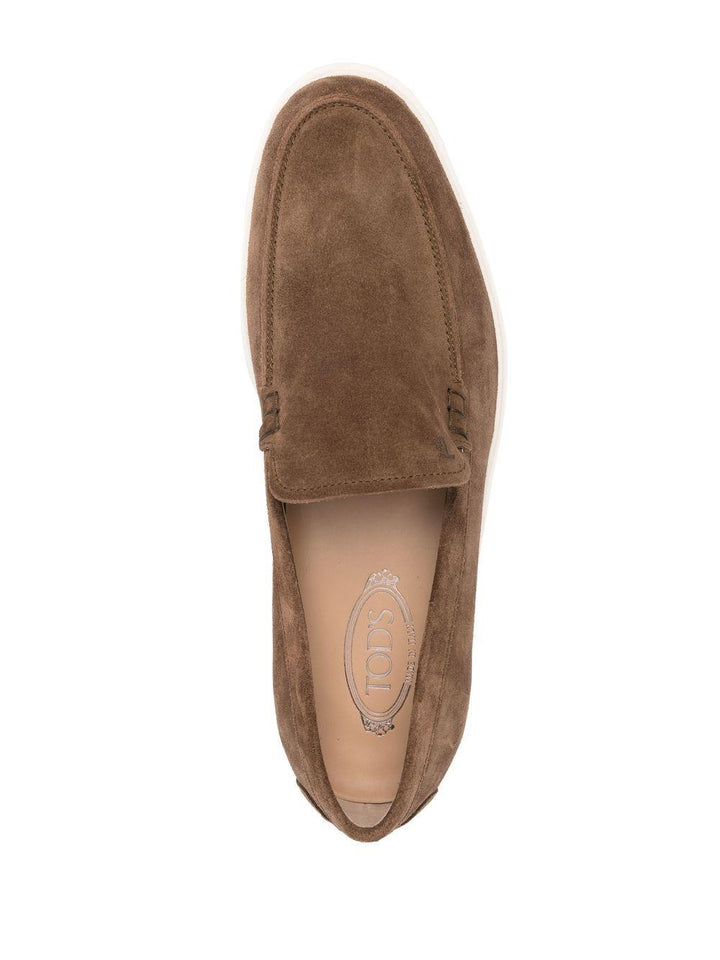 Mocassini marrone cedro in suede con suola chunky 