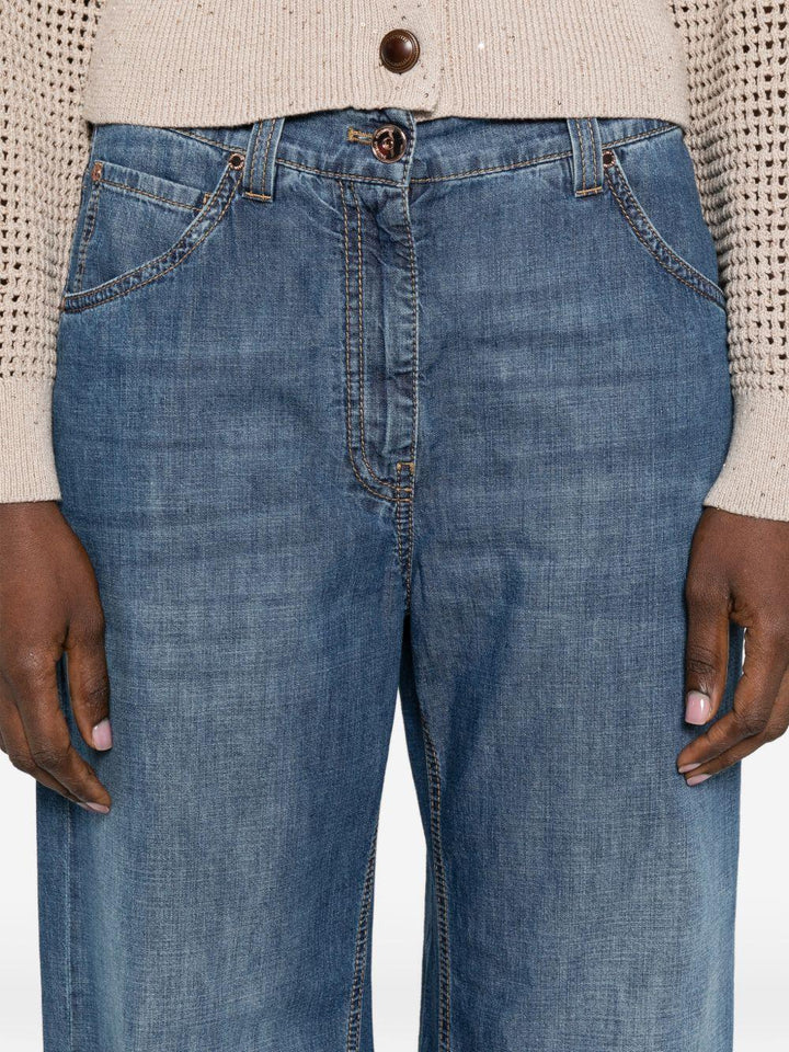 Jeans con design a cinque tasche 