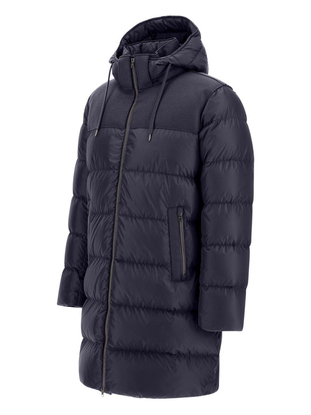 Giacca blu con zip e cappuccio