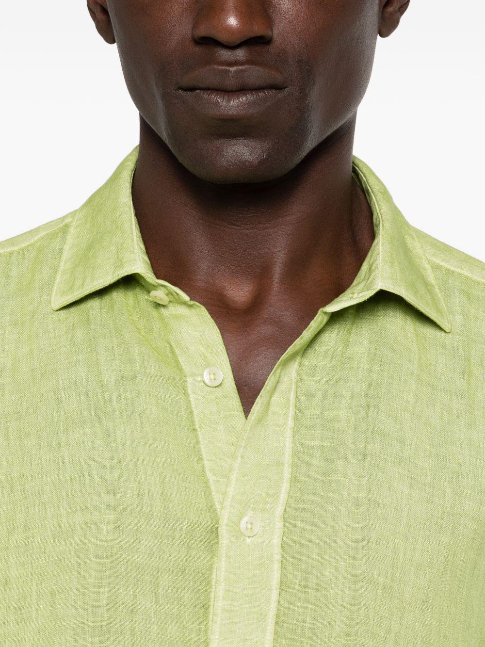 Camicia verde mela in lino 