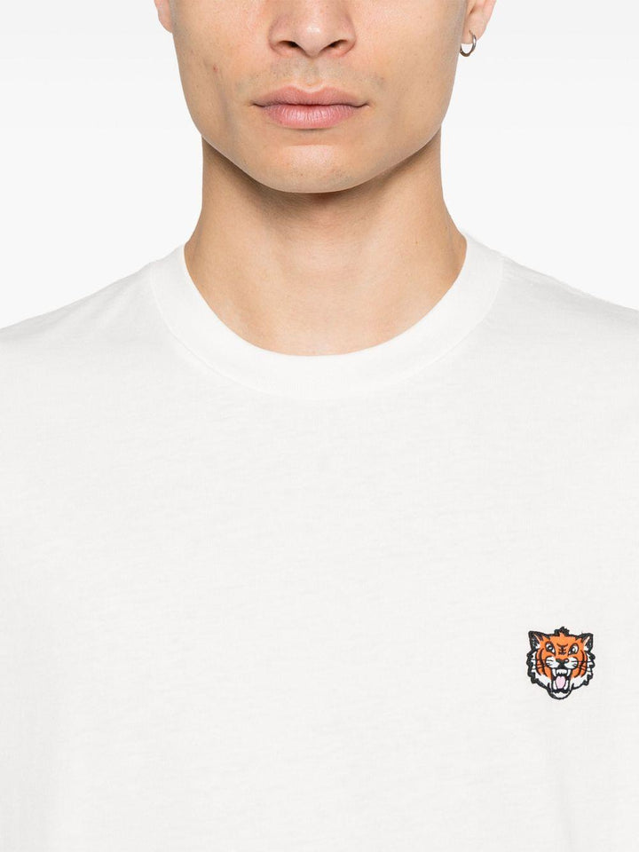 T-shirt bianca happy tiger patch