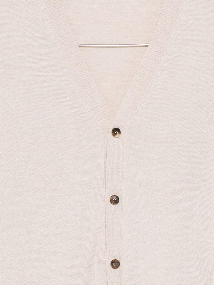 Cardigan con bottoni beige 