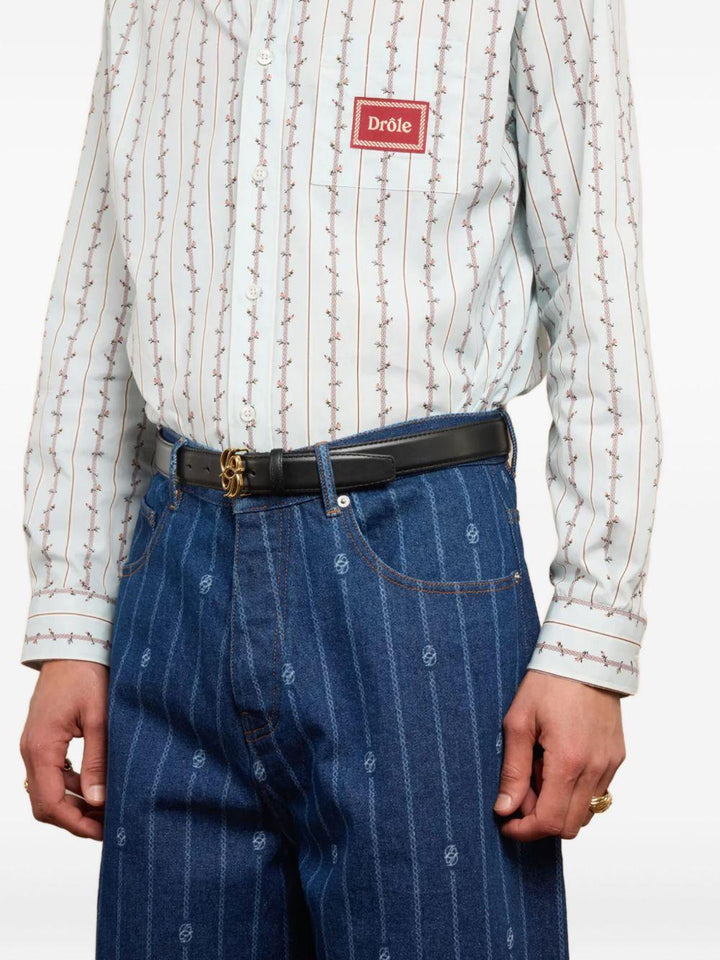 Jeans gessati blu micrologo 
