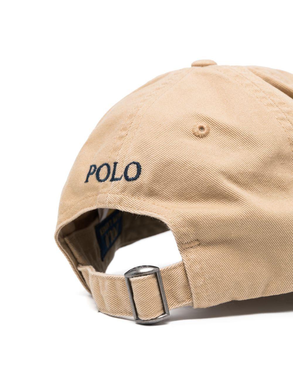 Cappello da baseball beige e blu navy con ricamo 