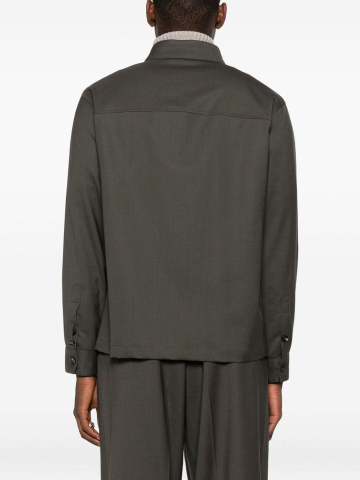 Camicia marrone a maniche lunghe 