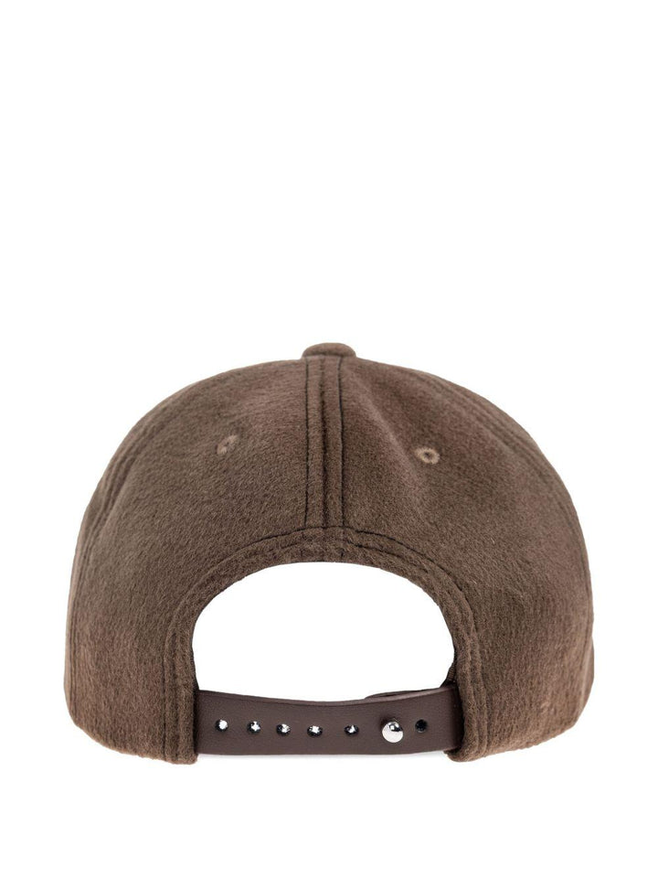 Cappello da baseball marrone con logo 