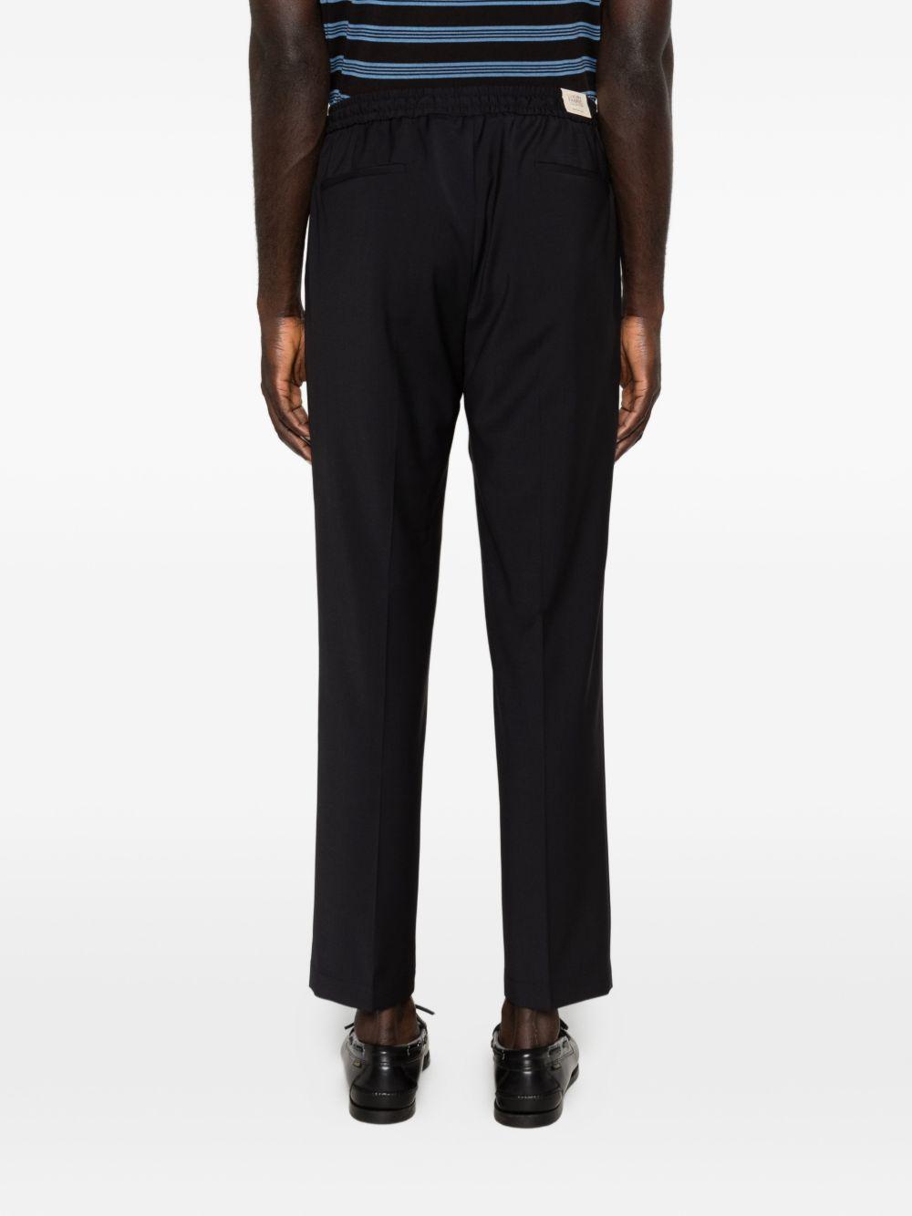 Pantaloni Wimbledons plissé blu con coulisse 