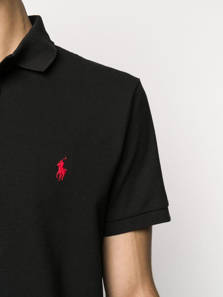 Polo con ricamo nera 