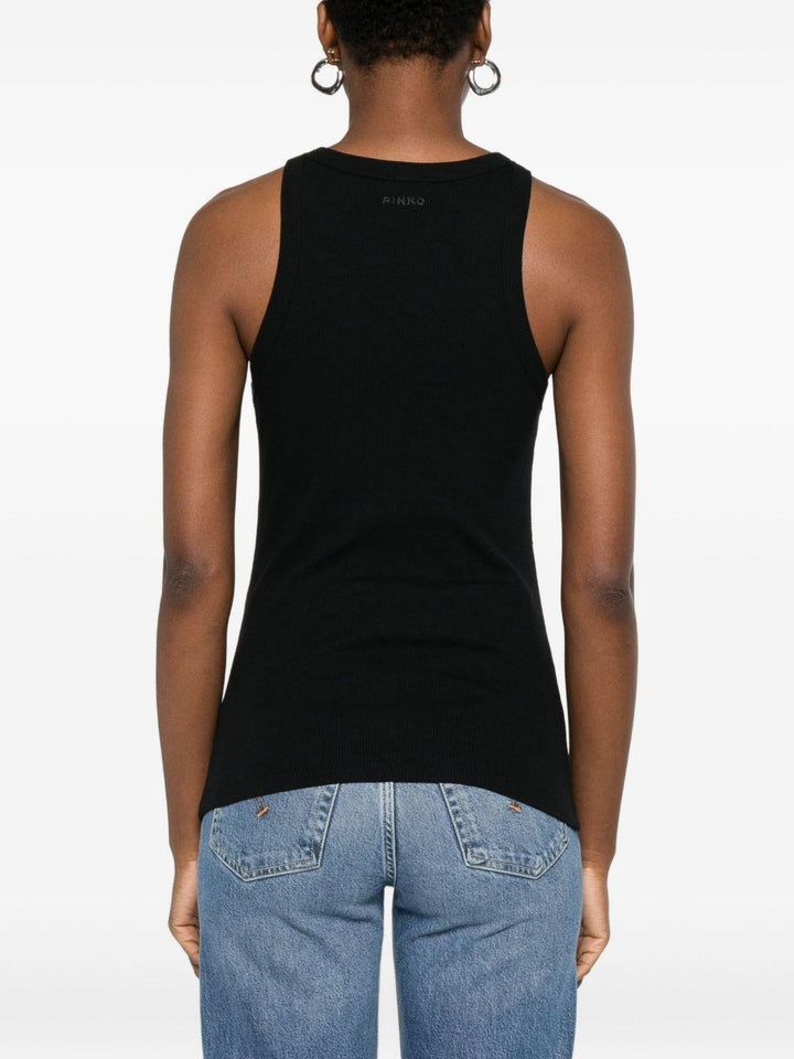 Canotta nera con strass 