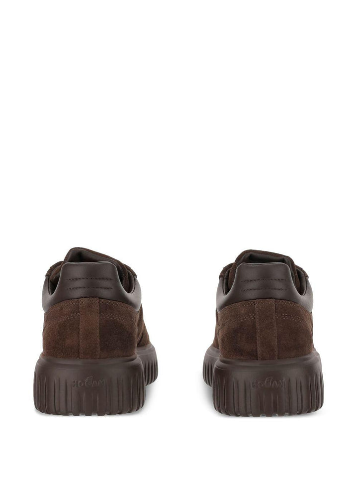 Sneakers marrone scuro in suede con suola extra leggera 
