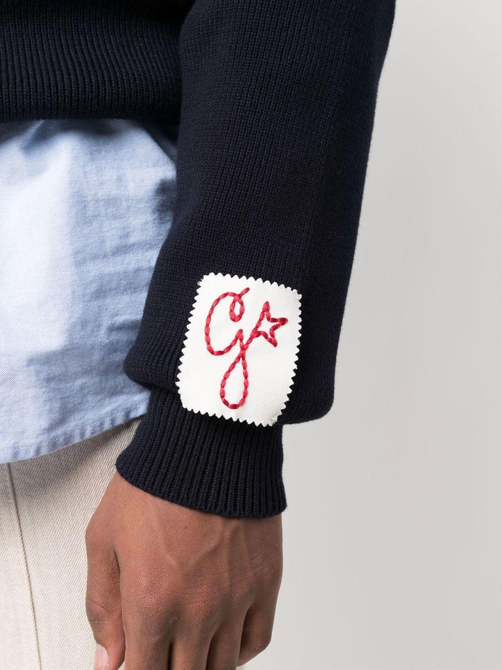 Maglione dark blue con applicazione 