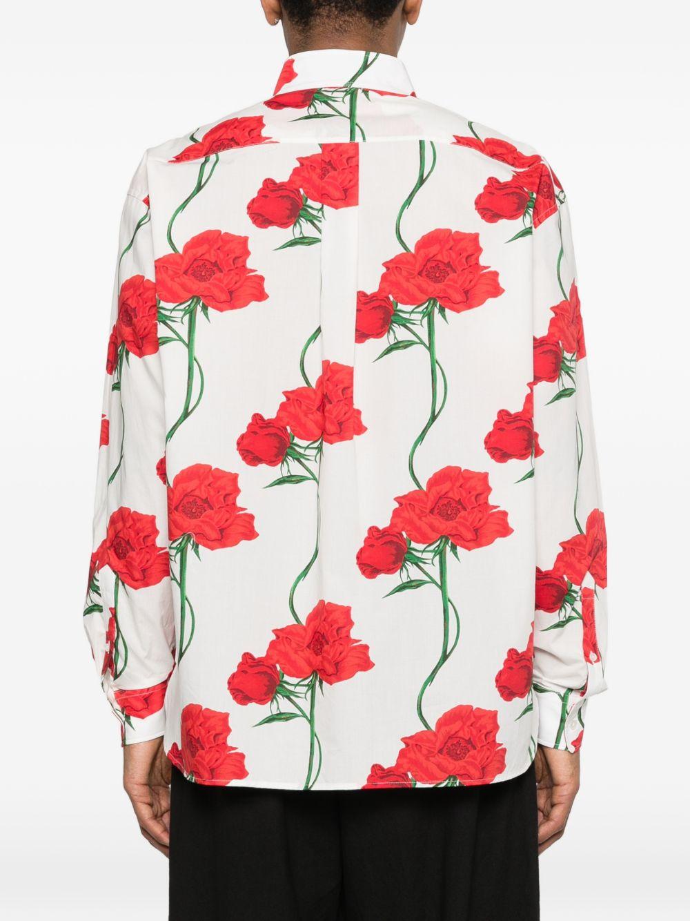 Camicia ecrù Archive Rose con stampa floreale 