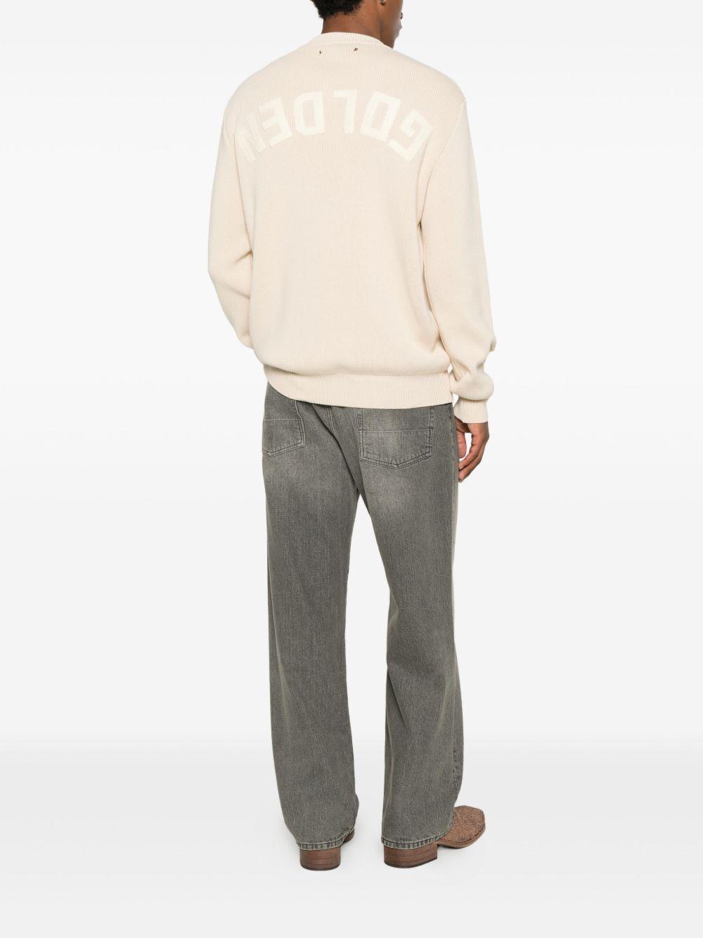 Maglione beige girocollo copn logo 