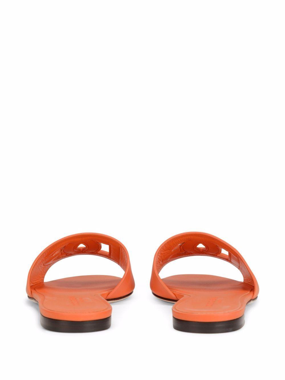 Sandali in pelle con logo DG 