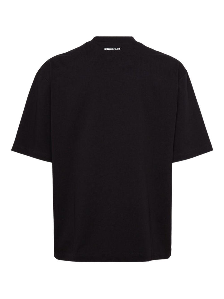 T-shirt nera Obsessed2 con girocollo 