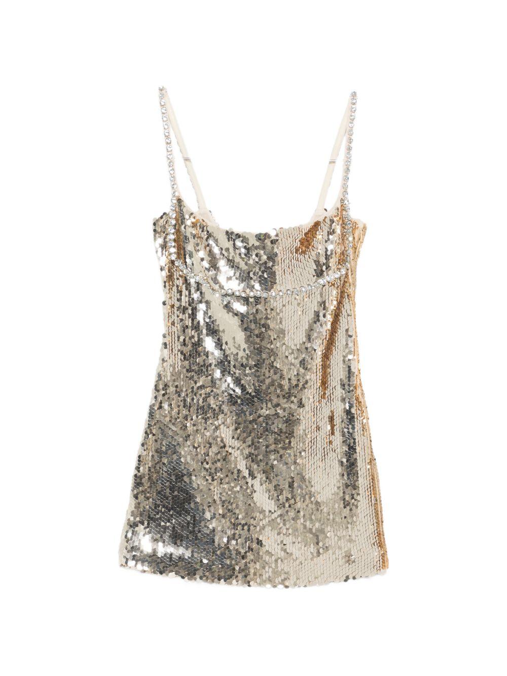 Abito con spalline in paillettes 