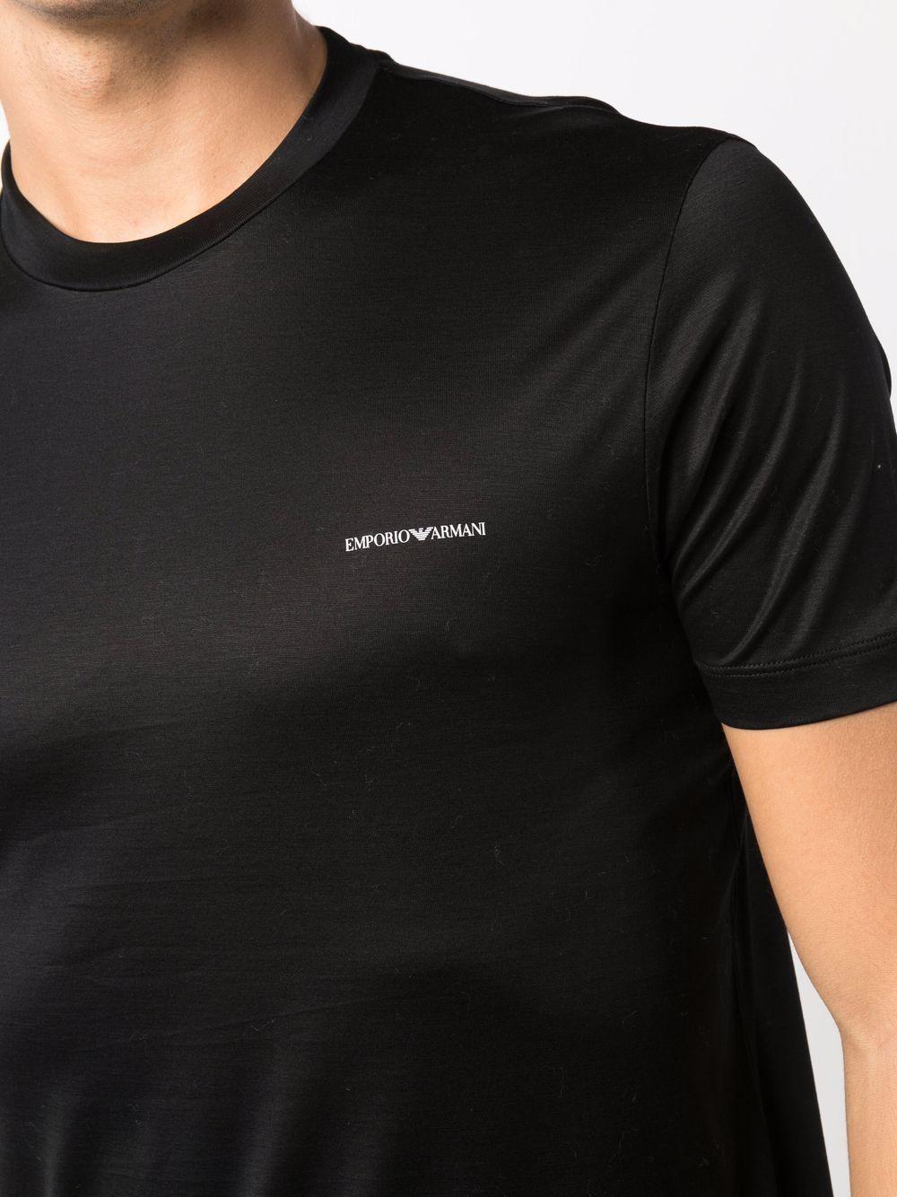 T-shirt girocollo nera con stampa 