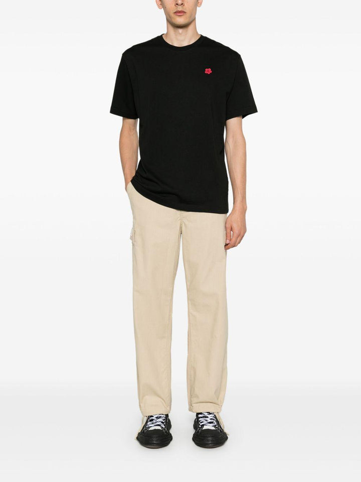T-shirt nera con applicazione Boke Flower 