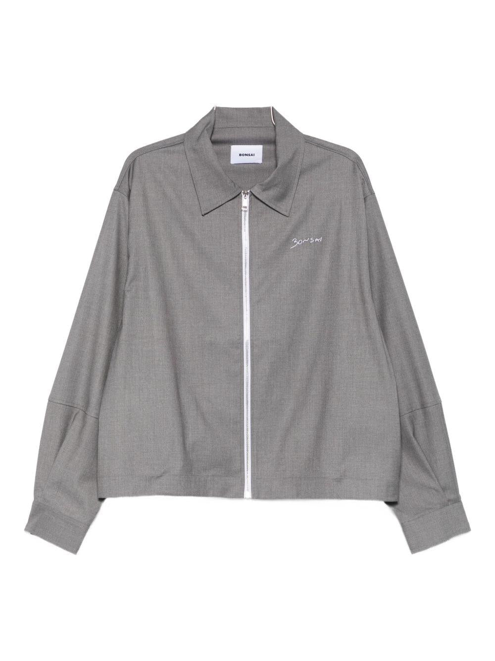 Camicia grigia con zip 
