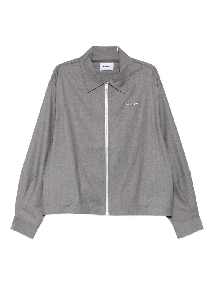 Camicia grigia con zip 