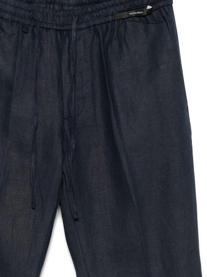 Pantaloni con coulisse in lino navy 