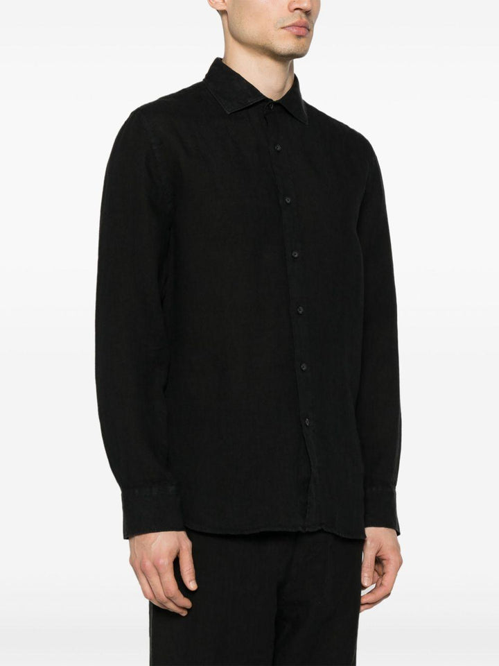 Camicia nera in lino 