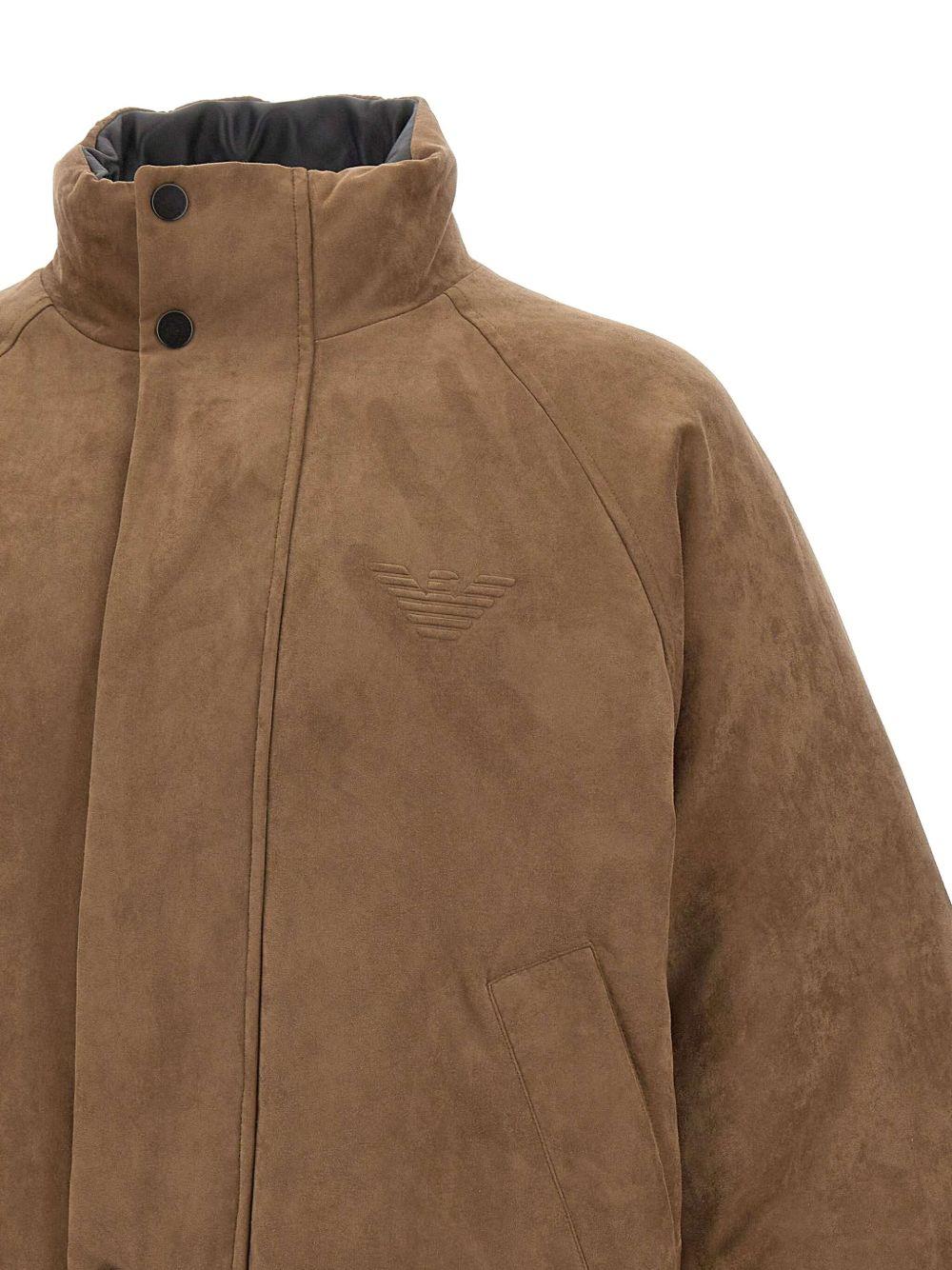 Bomber reversibile marrone con maniche raglan 