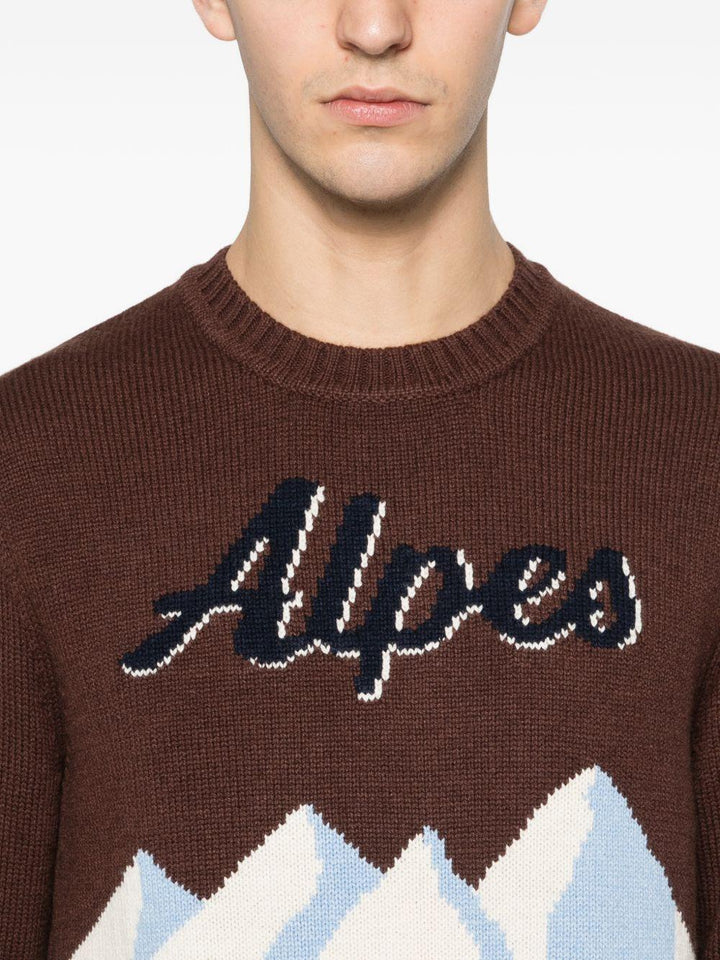 Maglione girocollo Bombardino marrone e bianco 