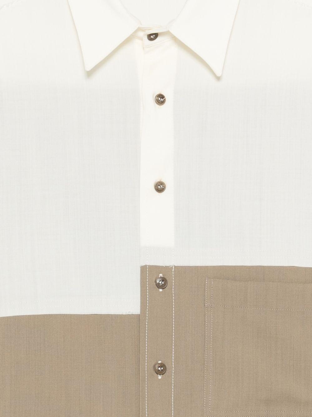 Camicia Richard bianco/beige color-block 