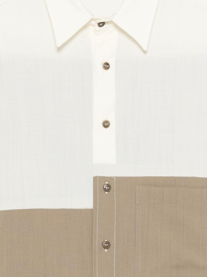 Camicia Richard bianco/beige color-block 
