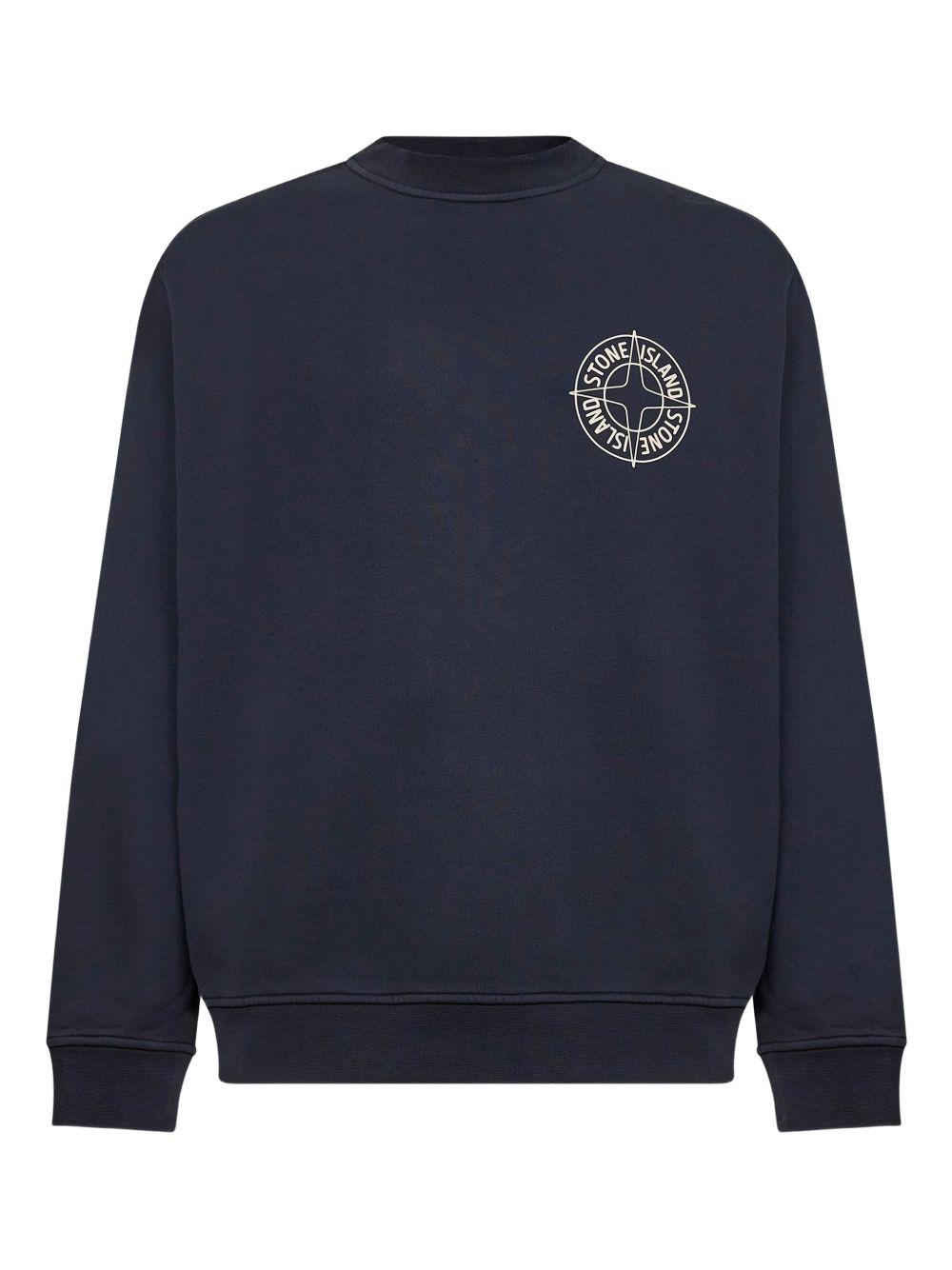 Felpa girocollo blu navy con logo 