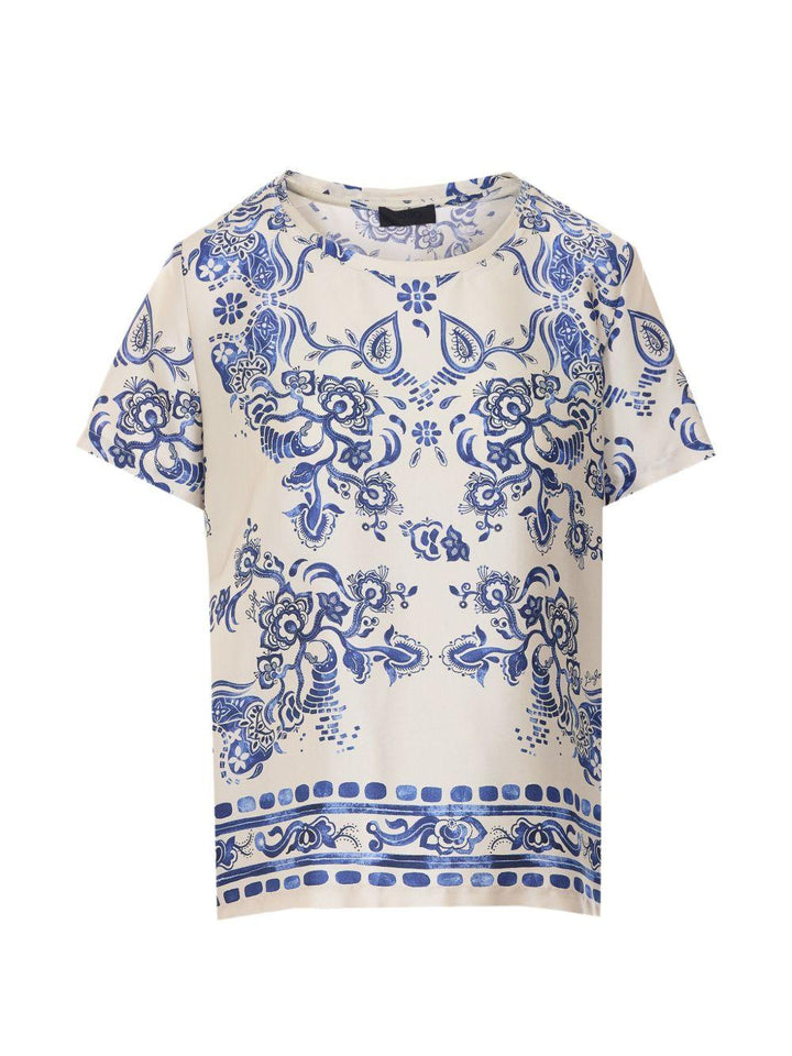 T-shirt girocollo con stampa 