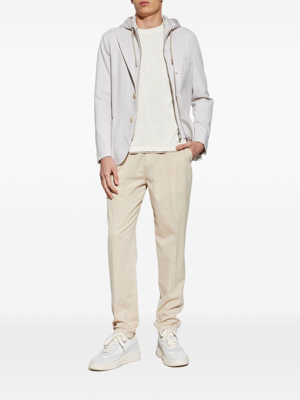 T-shirt bianco e beige girocollo 
