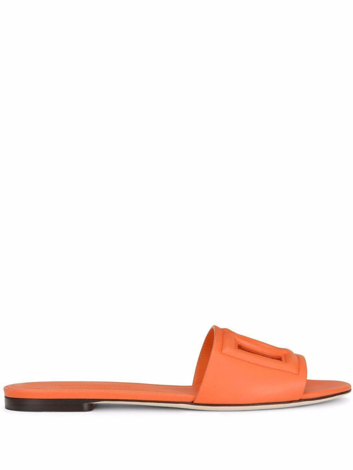 Sandali in pelle con logo DG 