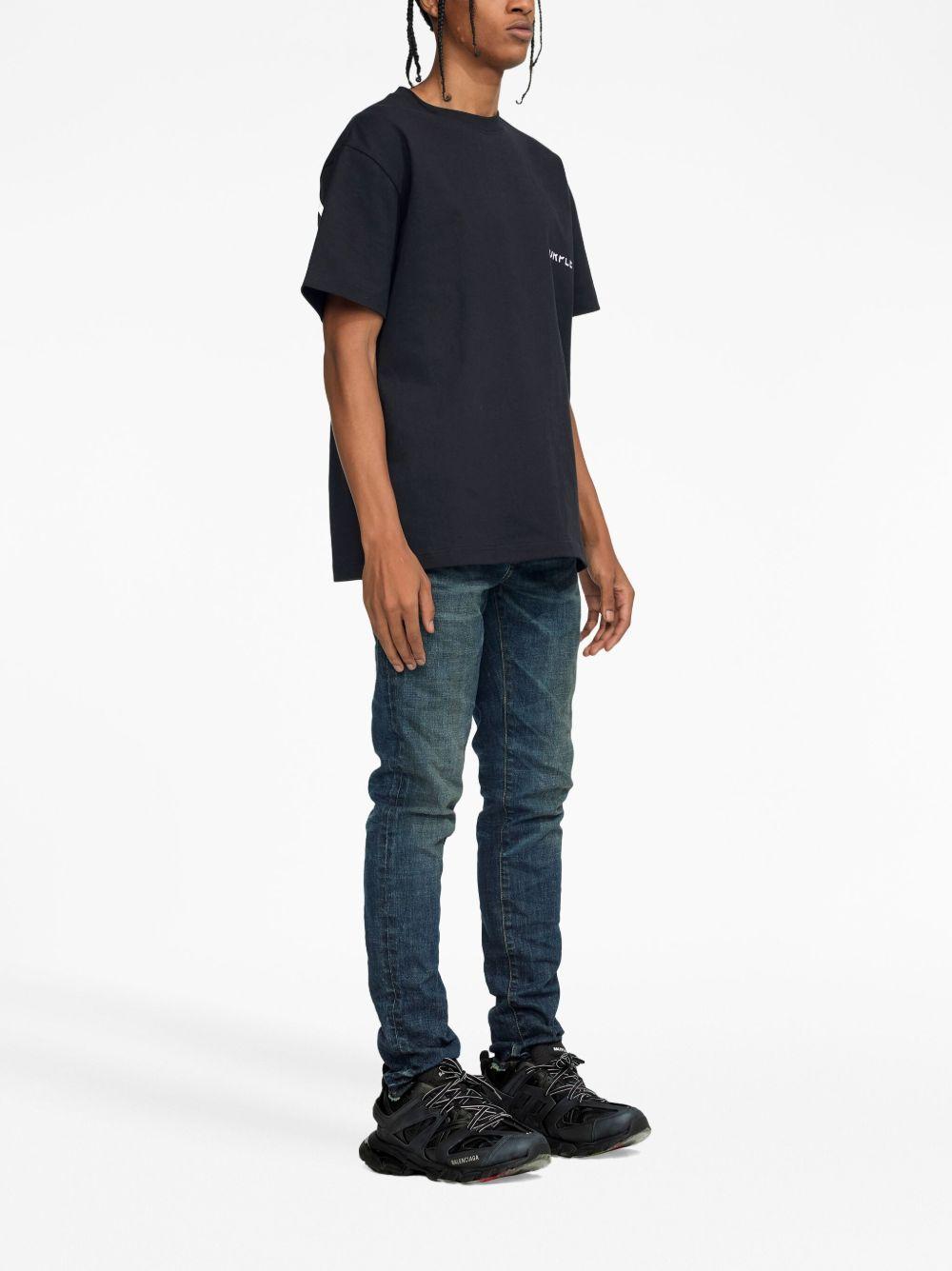 Pantaloni indaco skinny a vita bassa 