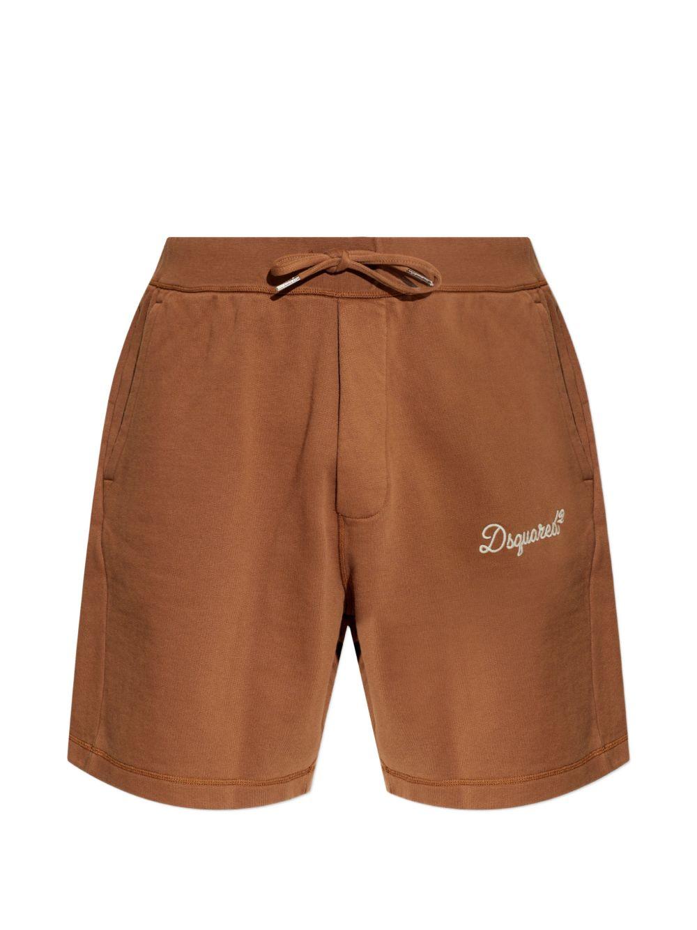 Shorts sportivi marroni con coulisse 