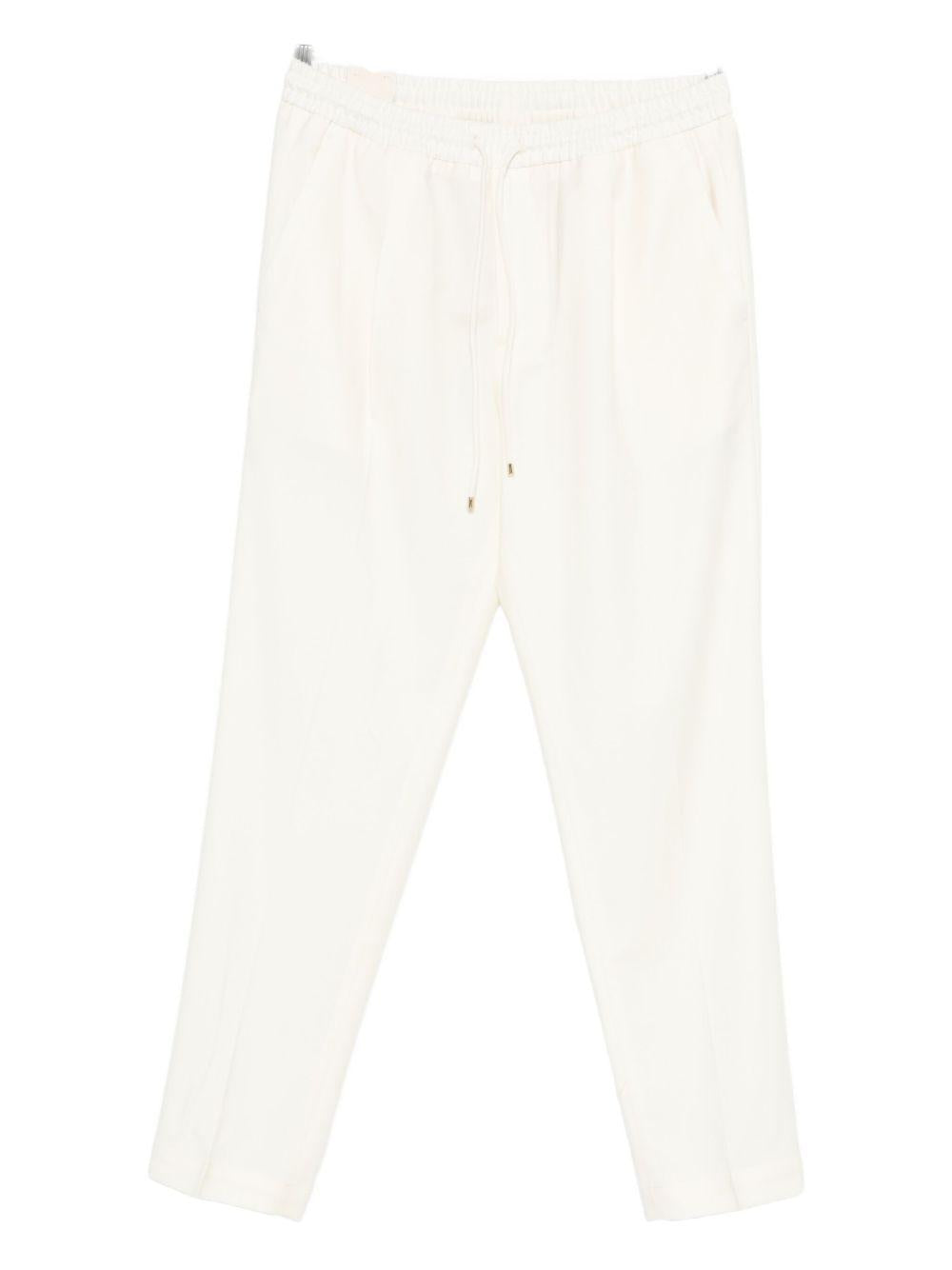 Pantaloni bianco Wimbledon in lana con coulisse